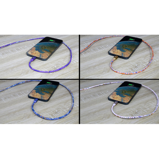 Cablu Graffiti Tellur USB to Lightning,  3A, 1m, roz