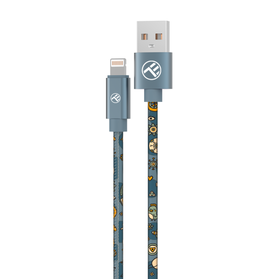 Cablu Graffiti Tellur USB to Lightning,  3A, 1m, albastru