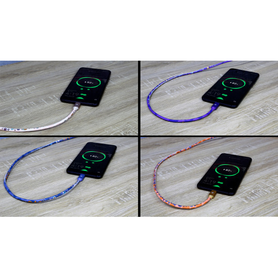 Cablu Graffiti Tellur USB to Type-C, 3A, 1m, albastru