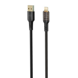 Cablu transparent Tellur USB to Lightning, 2.4A, 1m, negru