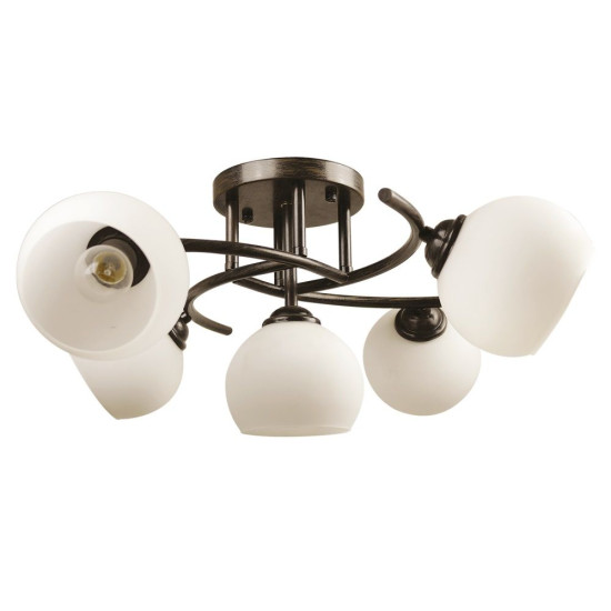 Lustra Erste Ramona, wenge-alb, 5XE27, design clasic