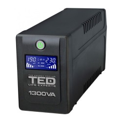 UPS TED Electric 1300VA / 750W Line Interactive cu 4 iesiri schuko si display LCD TED-1300