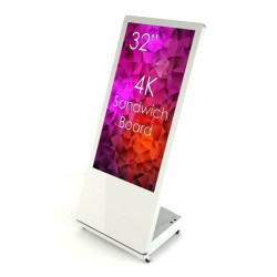 Stand Kiosk/Totem SWEDX Sandwich Board 32" 4K IN 4K OUT, SWSB32K8-A1, Alb