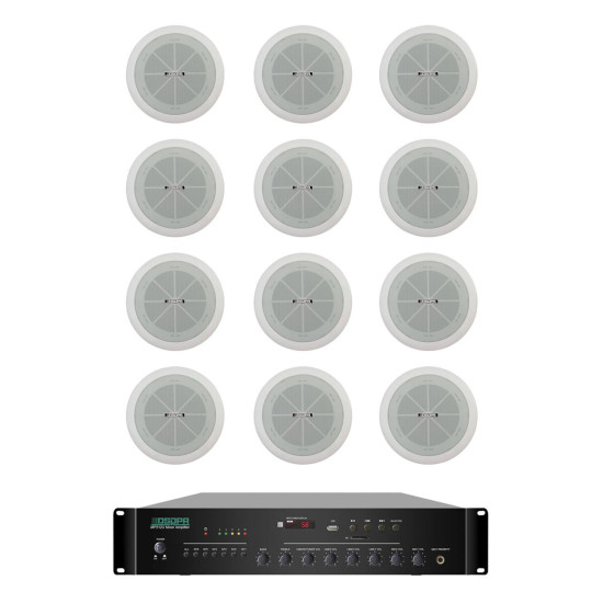 Pachet Sonorizare 120W de tavan, FM+USB, DSPPA MP212U + 12xDSP802