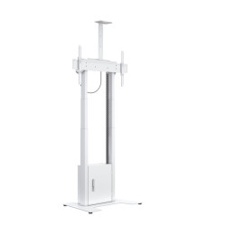 Stand TV motorizat de podea cu dulap si suport camera, Multibrackets MB-8595, 42-100", max.120kg, alb