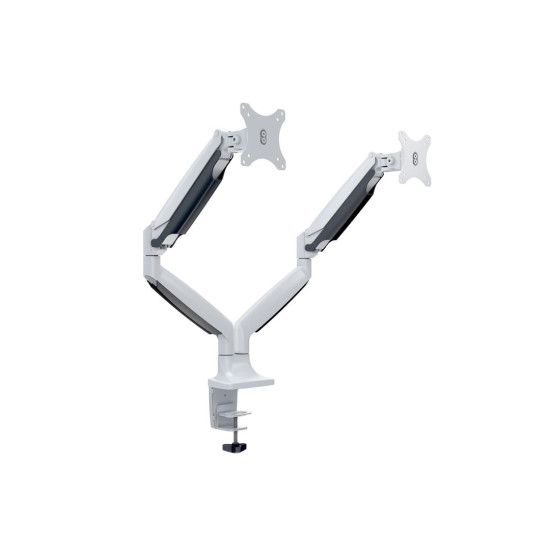 Suport 2 monitoare de masa, Gas Spring Multibrackets MB-7086, 15"- 27", max.9 kg / monitor, alb
