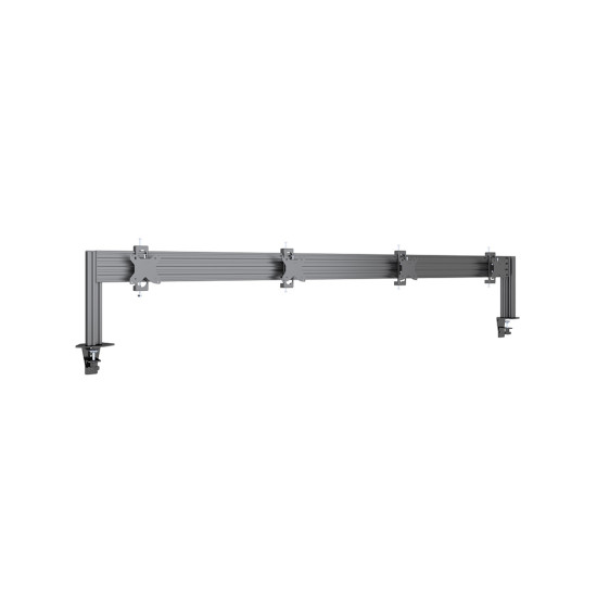Suport pentru patru LCD Multibrackets MB-5537, montare pe masa cu clema, argintie