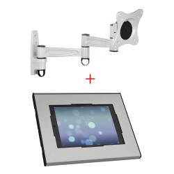 Suport tableta perete cu Multibrackets MB-3268 si Vogel's PTS2010, securizat, rotabil 360grade, stanga-dreapta 90grade