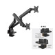 Suport 2 monitoare de masa cu Statie docking 8-in-1, Blackmount MNT20-2, 17"-32", max.8 kg/brat, otel, negru