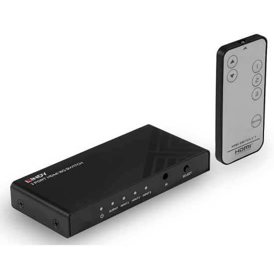 Switch HDMI 18G cu 3 porturi, Lindy 38232