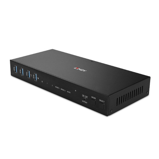 Switch KVM cu 2 porturi HDMI 4K60, USB 3.0, două capete, Lindy 39314