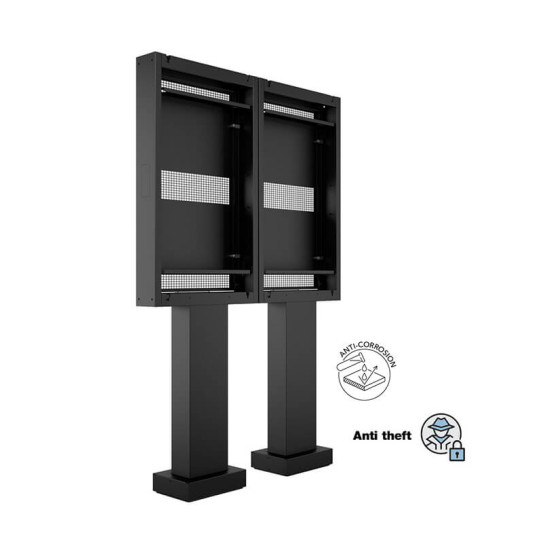 Totem Outdoor Pro Dual pentru LG 55XE4F-M, Multibrackets MB-6985, 55", antifurt, negru